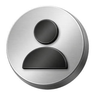 Silbernes 3D-Icon eines Benutzeravatars als Dekoration auf der FAQ-Seite